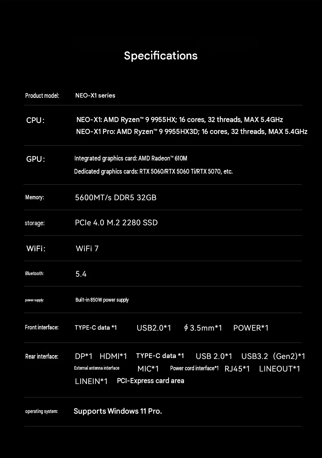 GMKtec Neo-X1 Ryzen 9 precio — Specs of the Neo X1 gaming PC series
