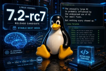 Linus Torvalds Linux 7.2 — Torvalds lanza el ultimo candidato de Linux 7.2 y culpa a la IA del aluvion de parches