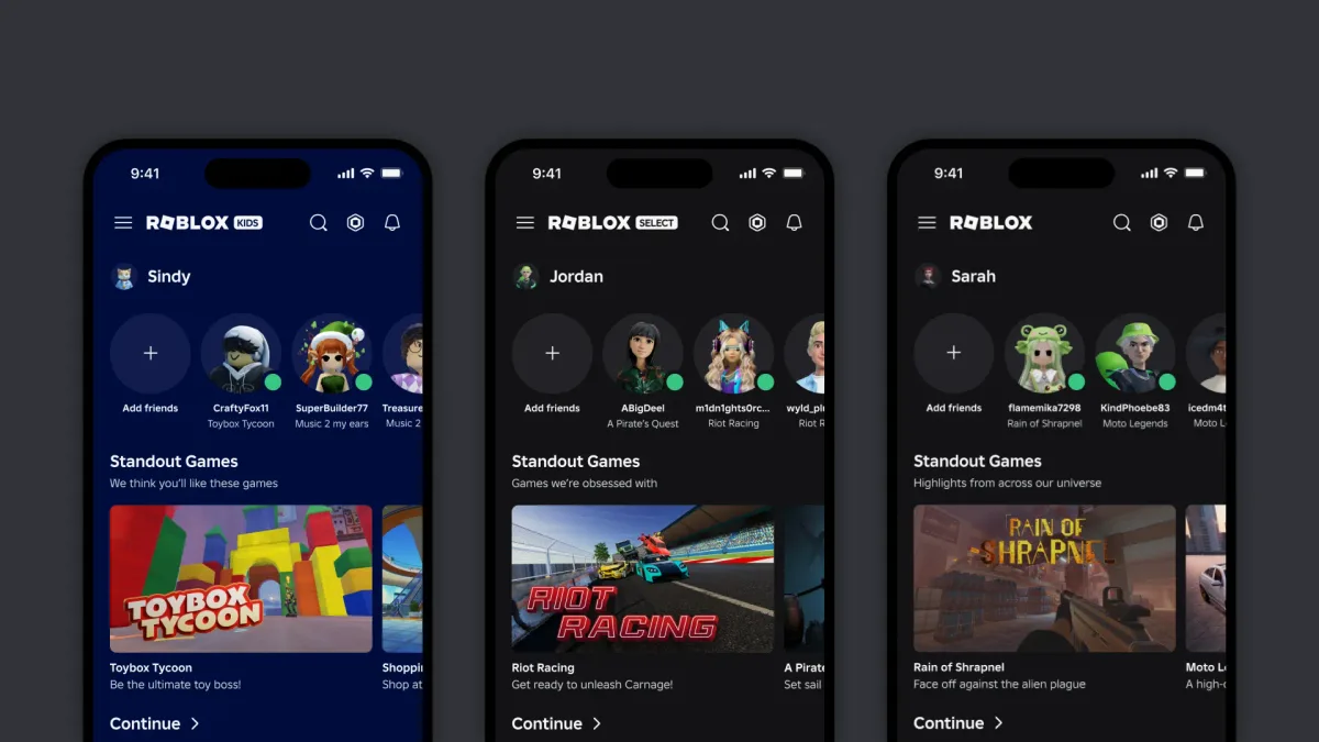 malware Xeno Executor Roblox — Screenshot of Roblox's new Kids and Select accounts