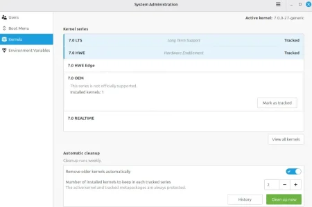 mejoras kernel Linux Mint — Linux Mint facilita el cambio de kernel y las variables de entorno del sistema