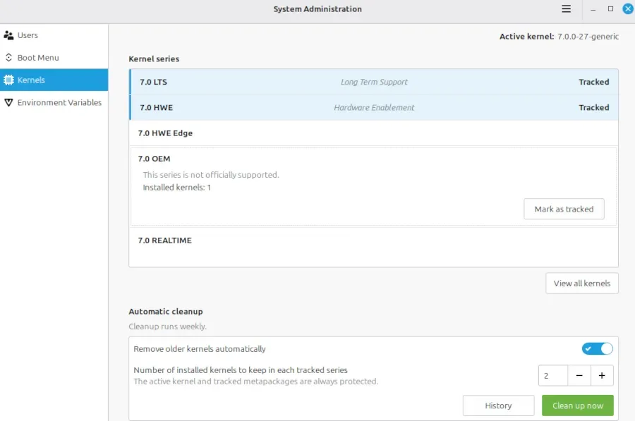 Linux Mint facilita el cambio de kernel y las variables de entorno del sistema mejoras kernel Linux Mint — Linux Mint facilita el cambio de kernel y las variables de entorno del sistema