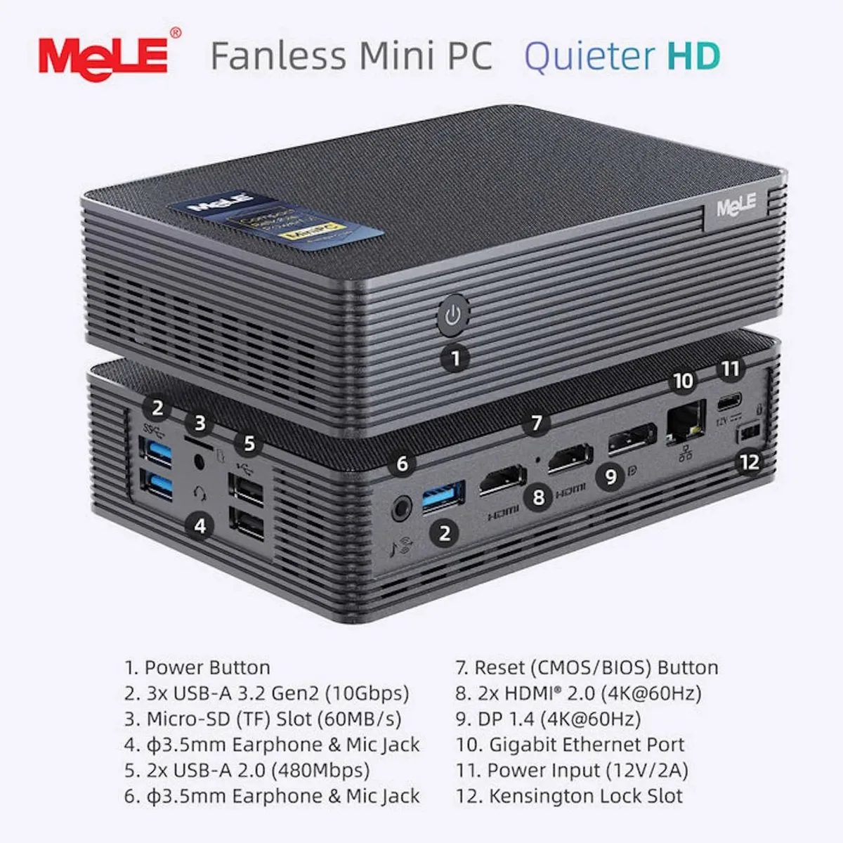 mele quieter hd mini pc intel n150 tripl imagen 2