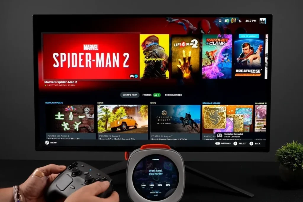 Mini PC AMD Ryzen AI 9 365 — Un misterioso mini PC con SteamOS y pantalla frontal ya se mueve en juegos AAA