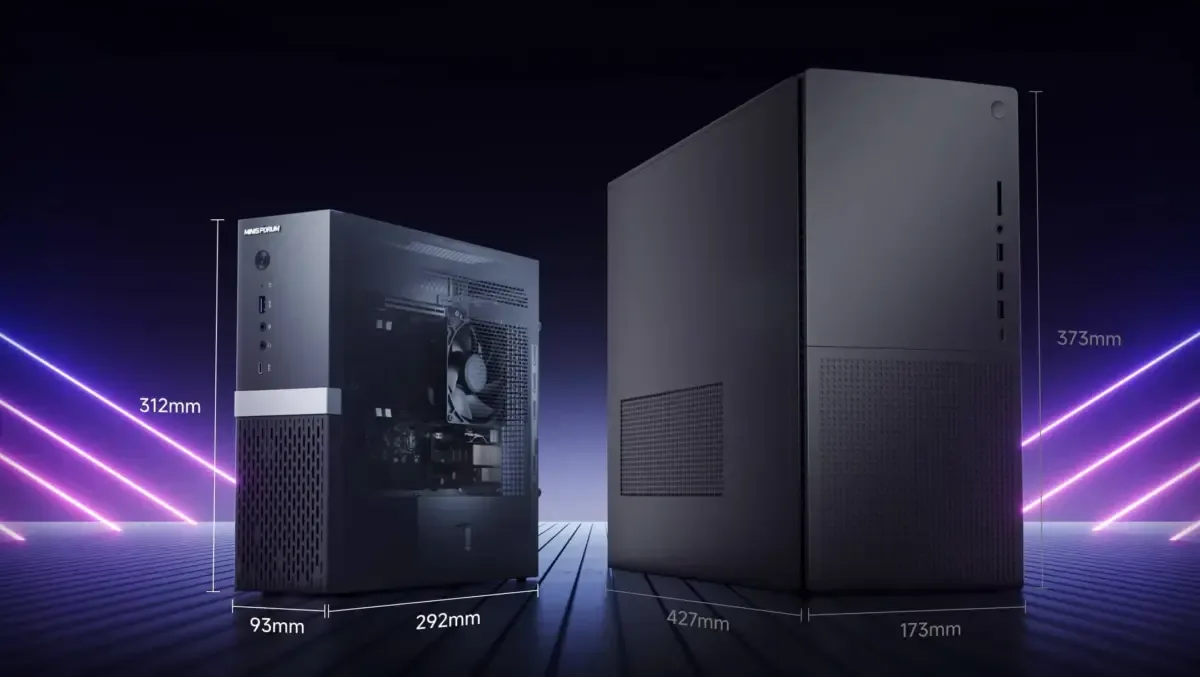 MINISFORUM 895D7 Ryzen 9 precio — MINISFORUM launches 8.47L PC with Ryzen 9 8945HX and RX 9060 XT at $1639