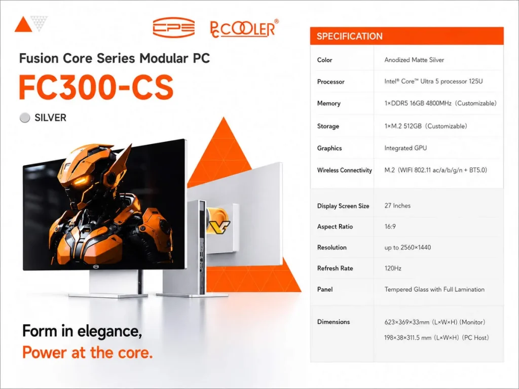 PCCOOLER introduces modular AIO PC with replaceable computer and display
