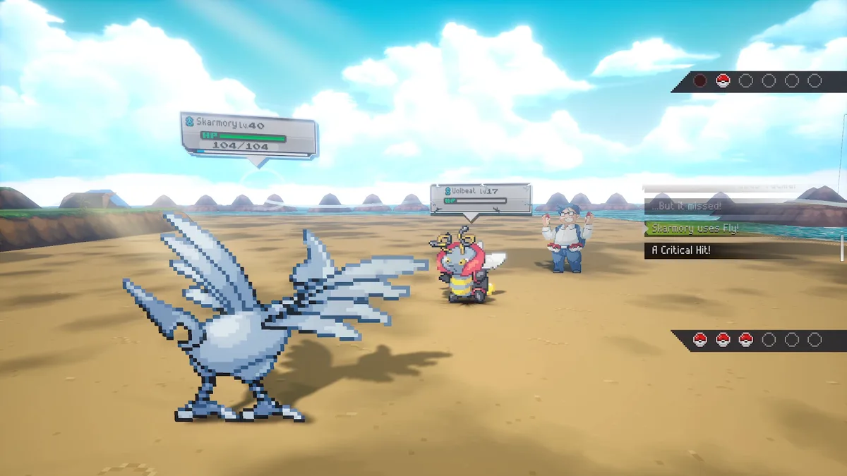 Pictured: A gameplay screenshot from Pokémon Gamma Emerald.