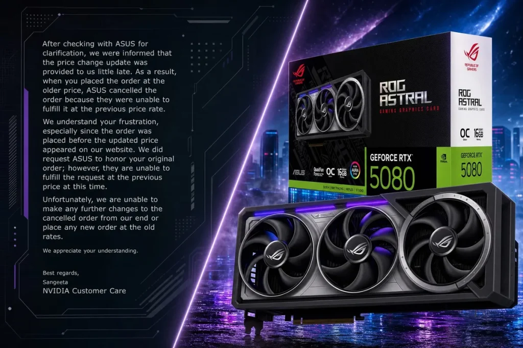 NVIDIA cancela un pedido de una RTX 5090 tras que ASUS suba el precio un 12,5% precio rtx 5090 — NVIDIA cancela un pedido de una RTX 5090 tras que ASUS suba el precio un 12,5%