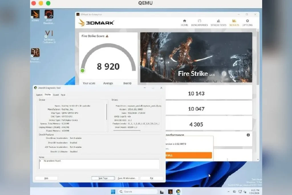 Un driver DirectX 11 generado con IA llega a las máquinas virtuales de QEMU QEMU soporte DirectX 11 — Un driver DirectX 11 generado con IA llega a las máquinas virtuales de QEMU