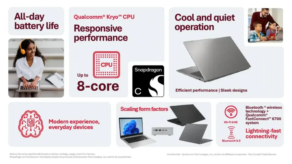 qualcomm snapdragon c — Qualcomm details Snapdragon C for $300 laptops, claims 67% faster performance than Intel N250
