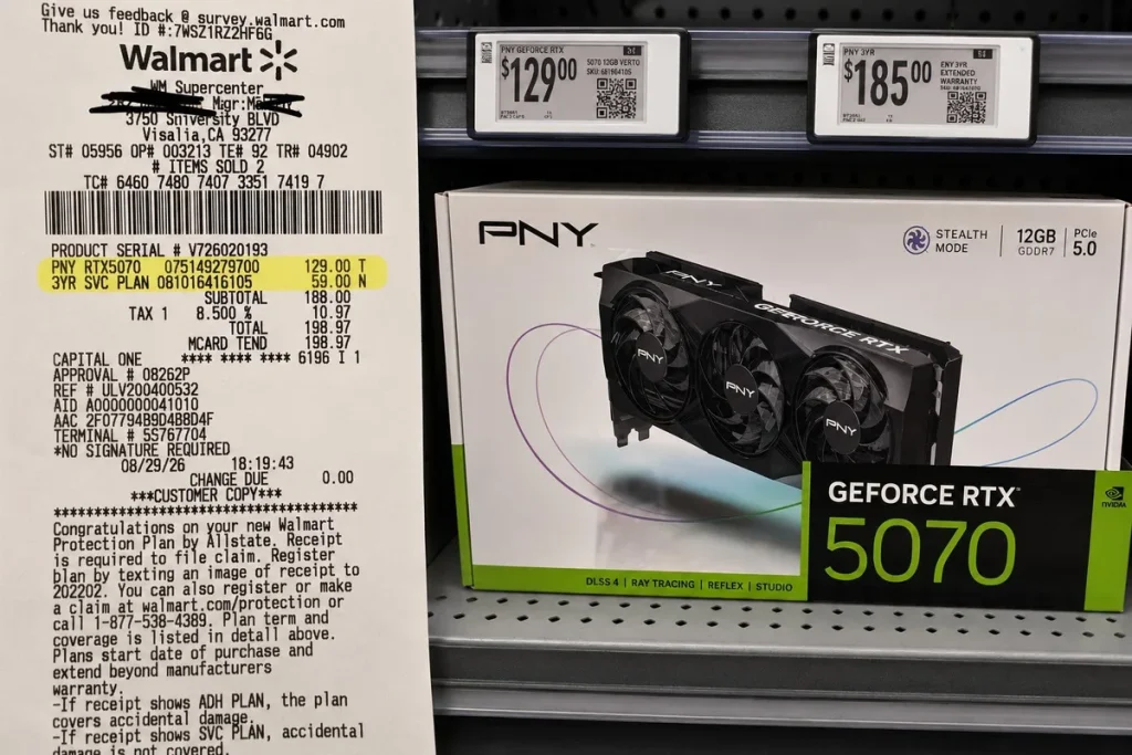 RTX 5070 precio Walmart error — Walmart etiqueta una RTX 5070 a 134,06 euros por error y debe venderla