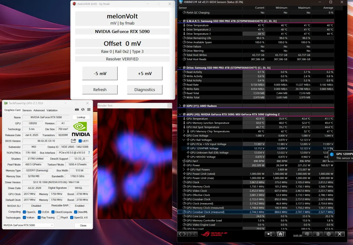 RTX 5090 NVAPI voltage tuning — RTX5090 MELONVOLT RESULTS (3)