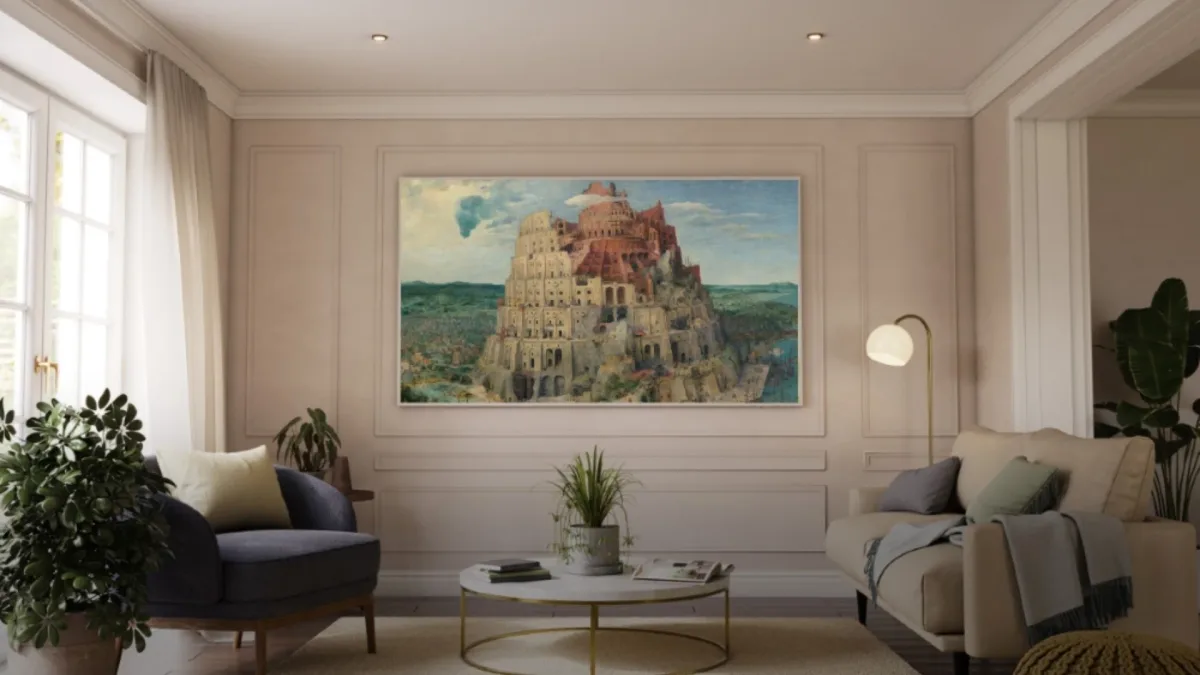 Samsung The Frame Pro TV The Tower of Babel 1563 By Pieter Bruegel The Elder
