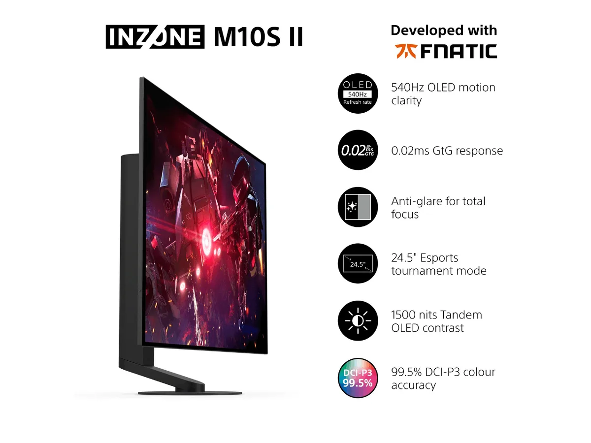 sony inzone m10s oled — Inzone M10S II gaming monitor highlights