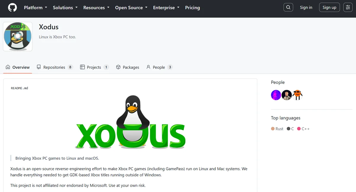 The Xodus GitHub page.