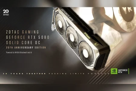 ZOTAC celebra sus 20 años con una RTX 5080 con acabado titanio y placa magnética ZOTAC RTX 5080 20 aniversario — ZOTAC celebra sus 20 años con una RTX 5080 con acabado titanio y placa magnética