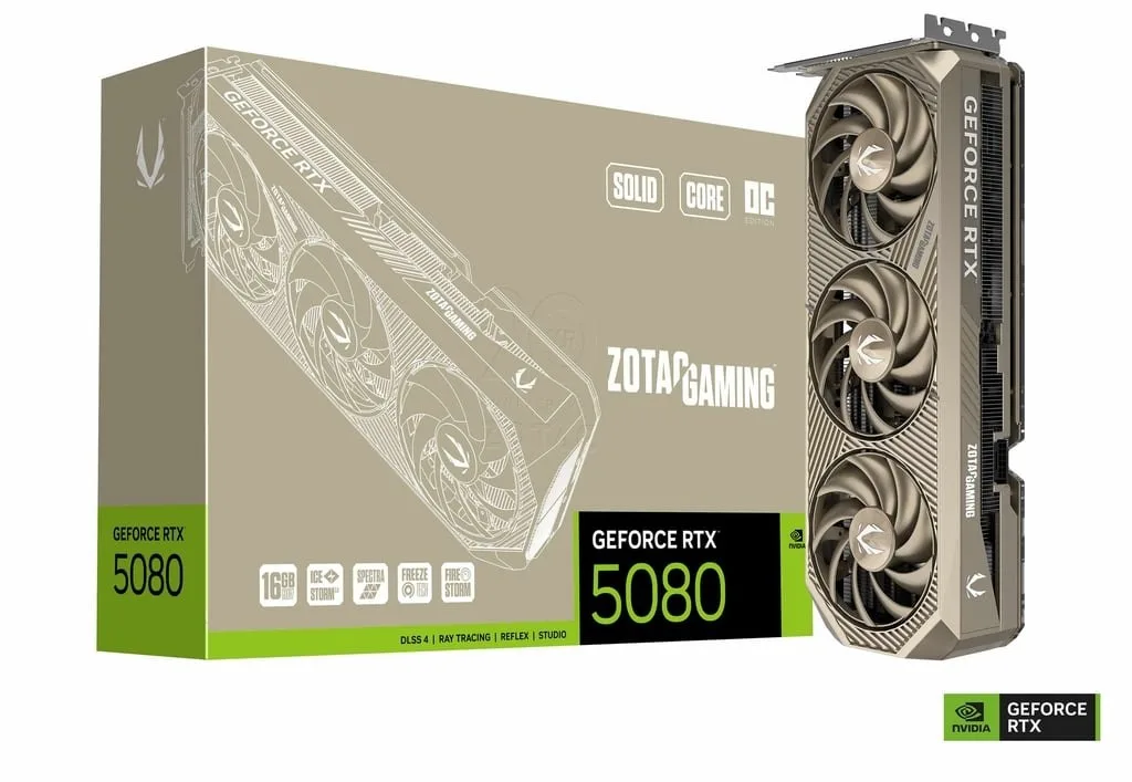 zotac rtx 5080 20 aniversario solid core imagen 1