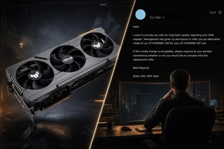 ZOTAC sustituye una RTX 4090 defectuosa por una RTX 5090 tras cuatro reparaciones fallidas ZOTAC RTX 5090 cambio garantía — ZOTAC sustituye una RTX 4090 defectuosa por una RTX 5090 tras cuatro reparaciones fallidas