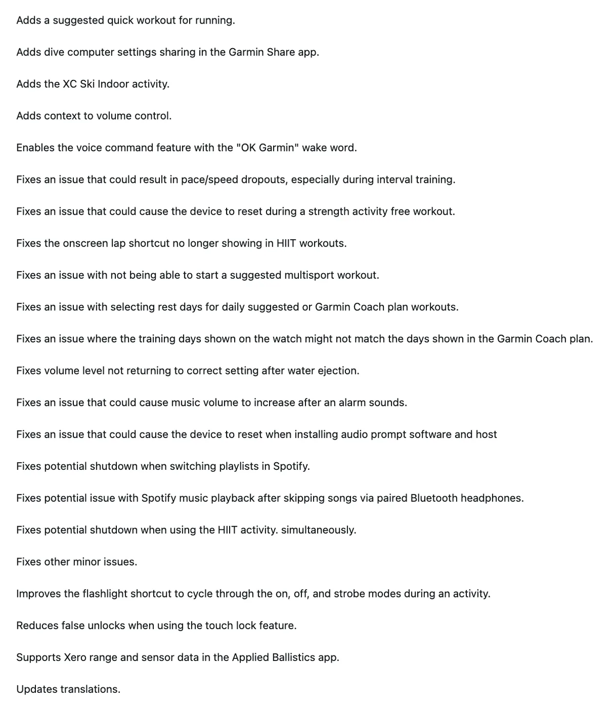 actualización Garmin Fenix 8 — The change log for Garmin Fenix 8 system software 23.39