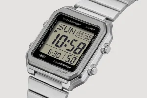 Casio W-221HD-1A — Casio prepara un brazalete de acero para su reloj digital cuadrado más barato
