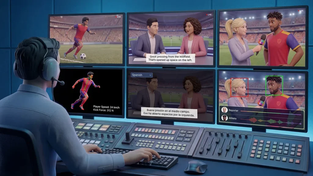 detector vídeo sintético NVIDIA — NVIDIA lleva IA en tiempo real a retransmisiones, deportes y streaming