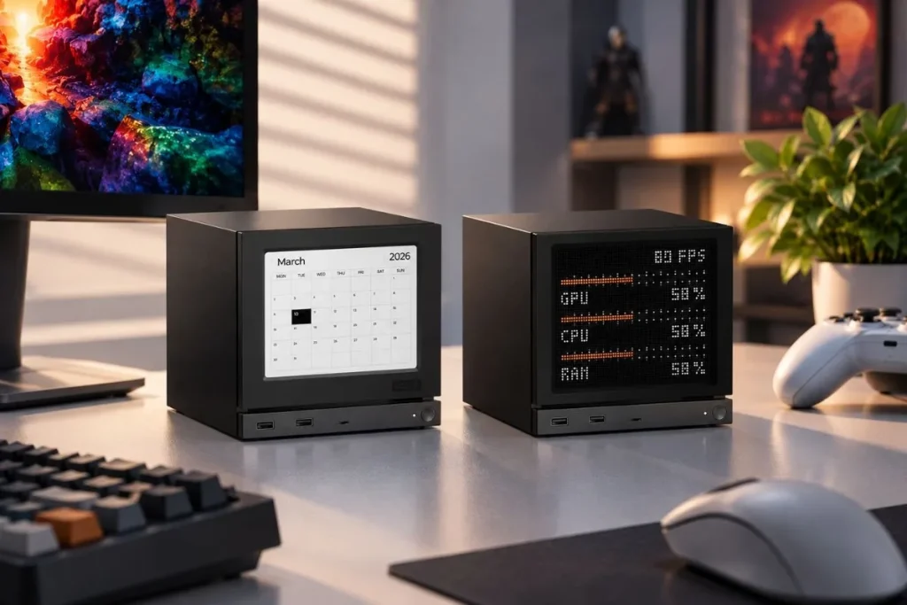 JSAUX convierte el frontal de Steam Machine en una pantalla personalizable E-Ink Faceplate Steam Machine — JSAUX convierte el frontal de Steam Machine en una pantalla personalizable