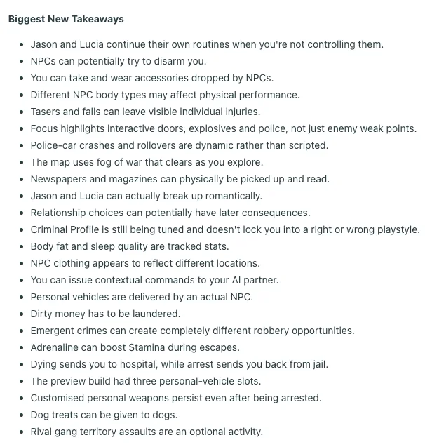 GTA 6 details from MikeShowSha's video.