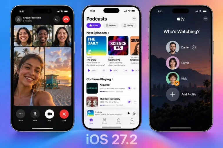 iOS 27.2 prepara tres cambios para FaceTime, Podcasts y Apple TV iOS 27.2 prepara tres cambios para FaceTime, Podcasts y Apple TV