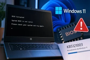 KB5121003 problema HP notebooks — KB5121003 puede corromper la BIOS y bloquear portátiles HP