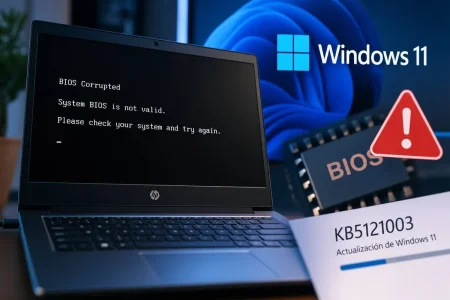 KB5121003 problema HP notebooks — KB5121003 puede corromper la BIOS y bloquear portátiles HP