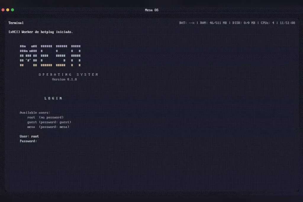 MesaOS kernel Rust laptop — MesaOS arranca un kernel Rust propio en un portátil HP comercial