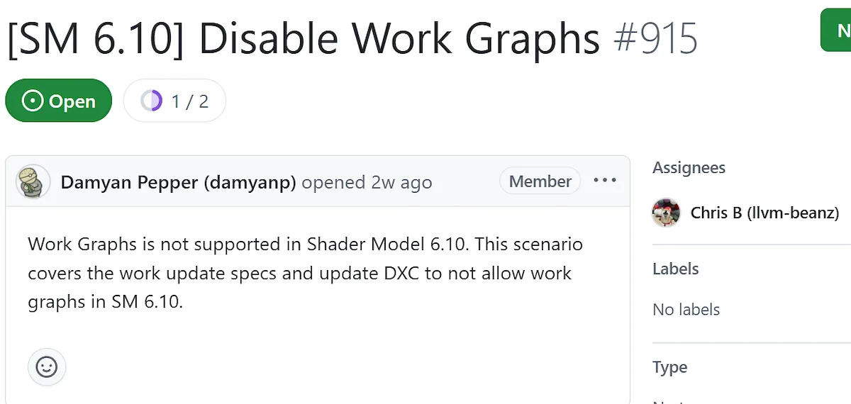 Microsoft Work Graphs eliminado — Microsoft disables Work Graphs in Shader Model 6.10 after limited game adoption
