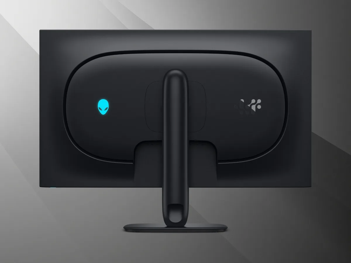 Back of Alienware AW3226Q 32-inch 4K OLED monitor shown