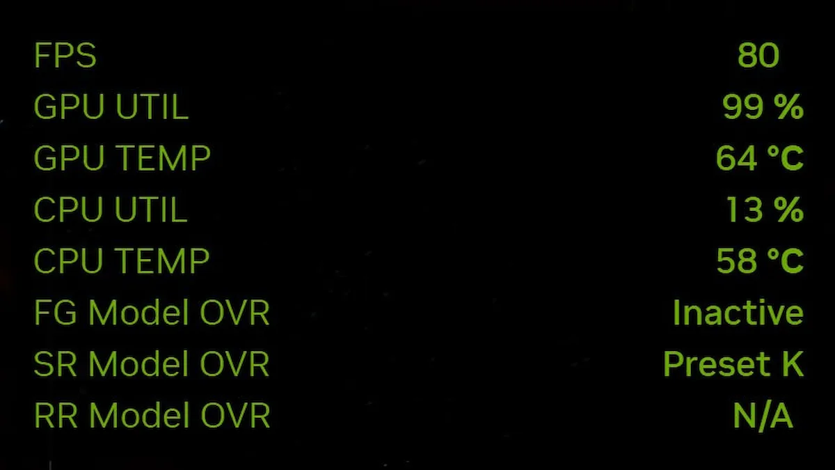 NVIDIA overlay estadísticas procesador — NVIDIA App overlay now shows CPU temperature, clock speed and power