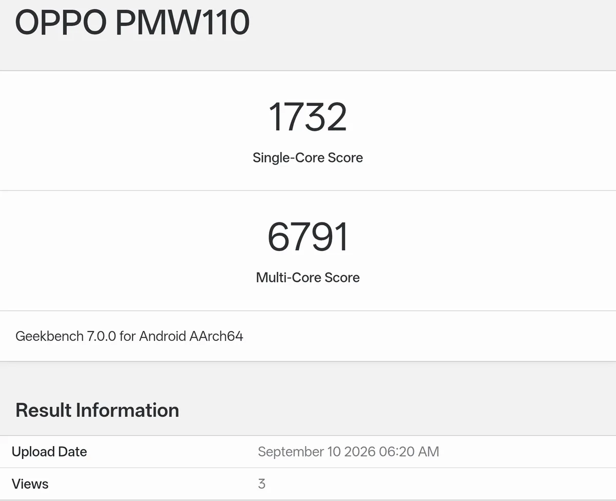 oppo find x10 — The Geekbench listing for the upcoming Find X10