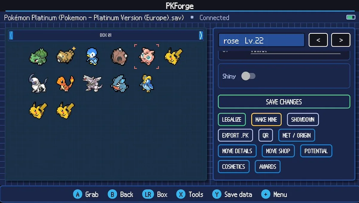 pkforge ayn thor emulador banco pokemon imagen 1