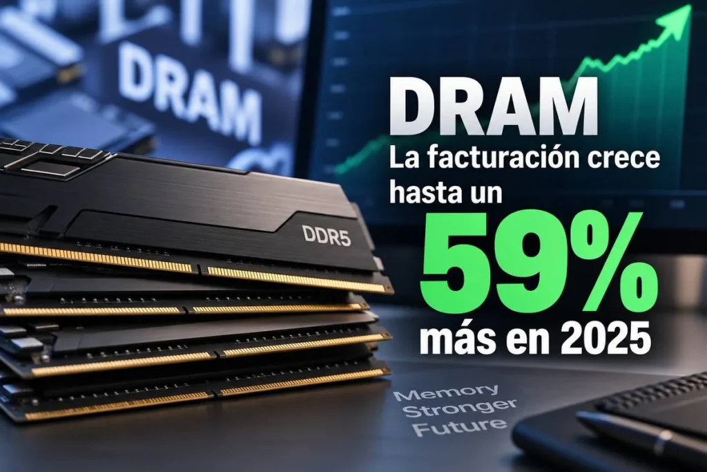La facturación de los módulos DRAM se dispara un 59% en 2025 precio memoria dram — La facturación de los módulos DRAM se dispara un 59% en 2025