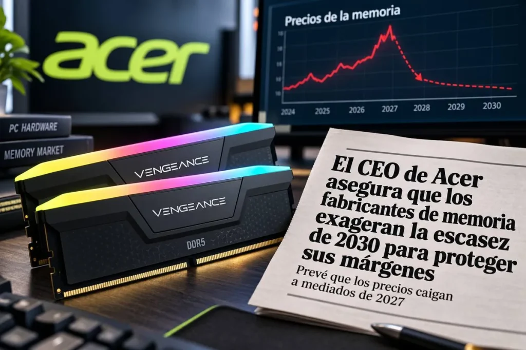 El CEO de Acer cuestiona la escasez de RAM hasta 2030 y prevé una bajada en 2027 precio memoria ram — El CEO de Acer cuestiona la escasez de RAM hasta 2030 y prevé una bajada en 2027