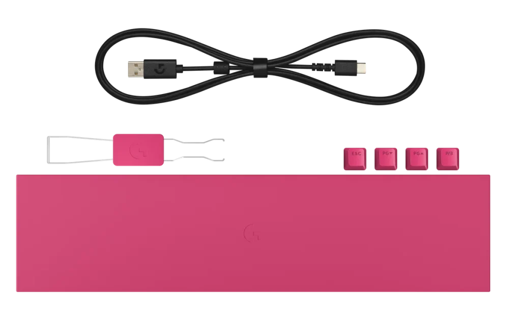 In box contents consists of palm rest, key puller, detachable 1.8m USB-A to USB-C cable, separate key caps and keyboard itself