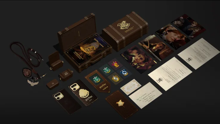 The realme 16 Pro Harry Potter Edition is packaged in a custom gift box designed as a 1:1 replica of Harry Potter's iconic trunk.