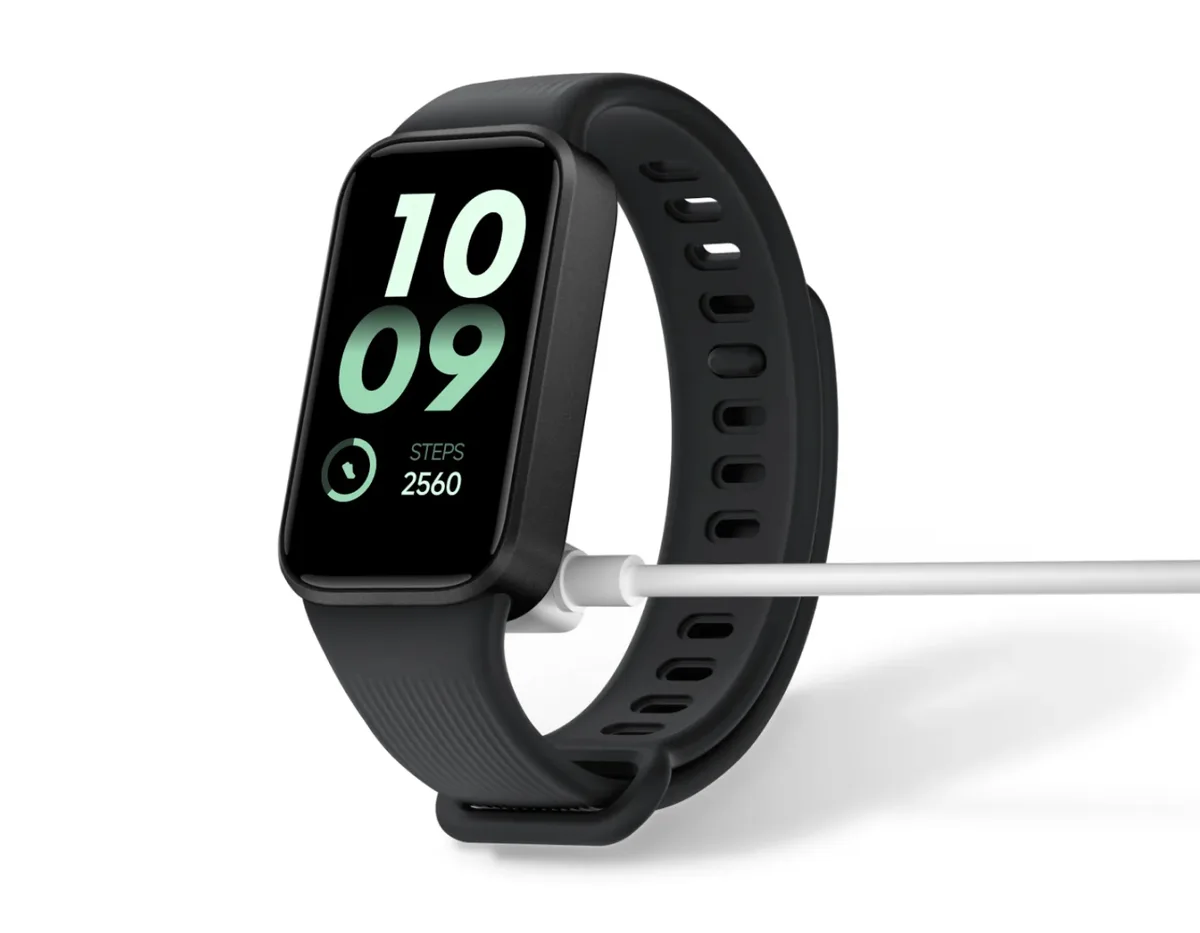 The Redmi Watch 6 Active charges magnetically.