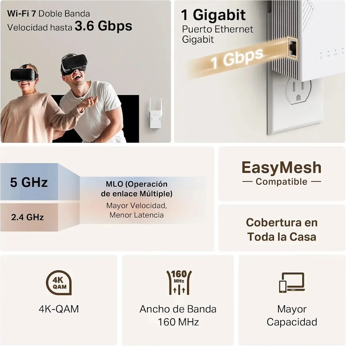 repetidor wifi 7 tp link re225be 82 euro imagen 1
