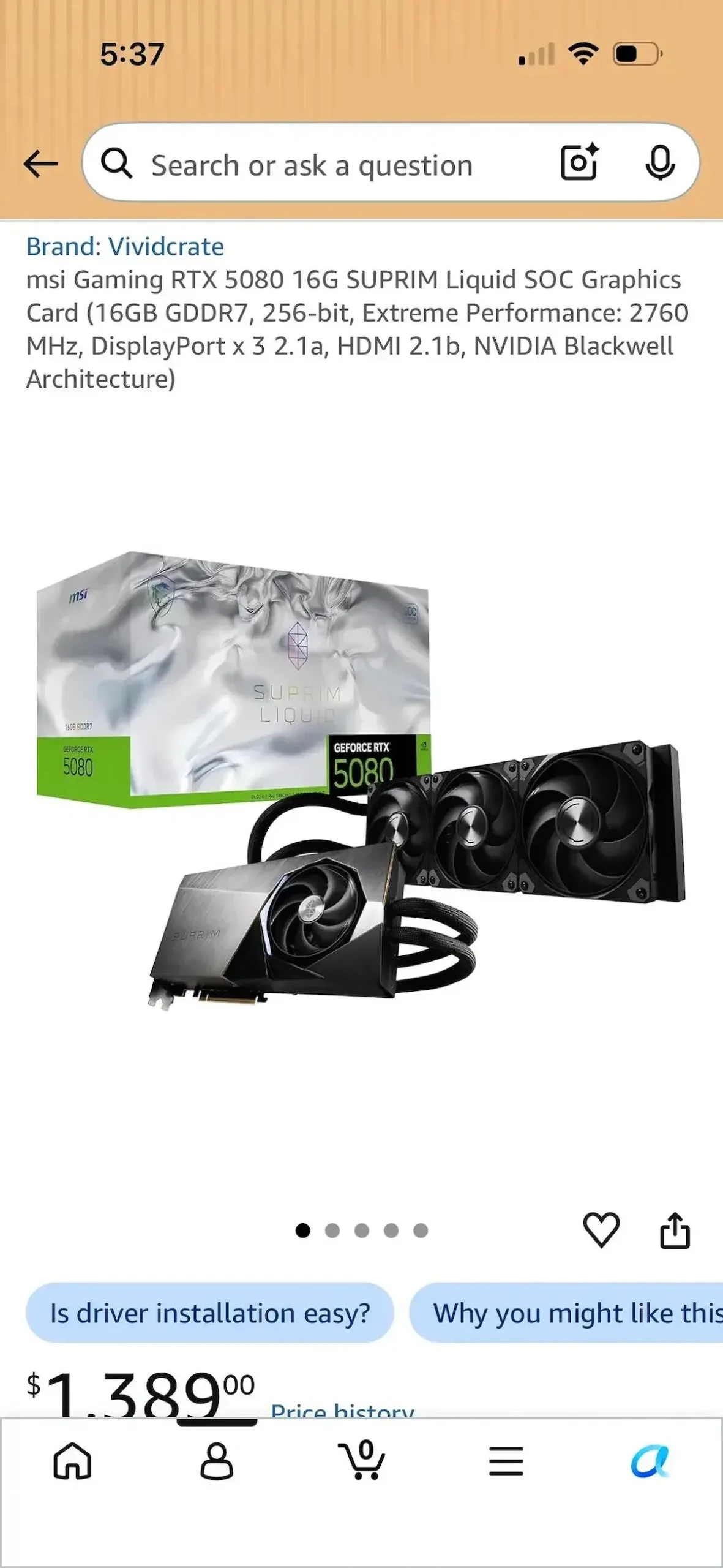 RTX 5080 estafa Amazon — amazon seller sends 1 400 rtx 5080 custo imagen 1