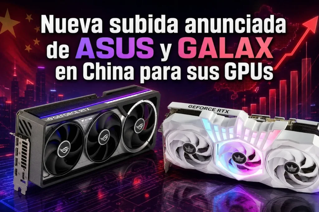 RTX 5080 precio nuevo — ASUS y GALAX vuelven a subir las RTX 50 en China: la RTX 5080 encarece 77,34 euros