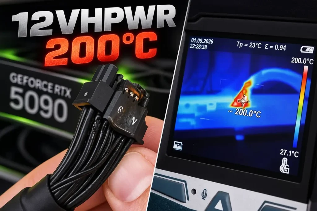RTX 5090 cable — La RTX 5090 vuelve a derretir su conector: el cable llegó a 175 °C
