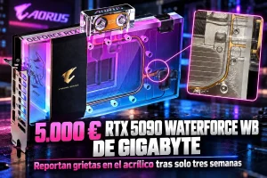 RTX 5090 XTREME WATERFORCE — Una RTX 5090 de 5.000 euros agrieta su bloque de agua en tres semanas
