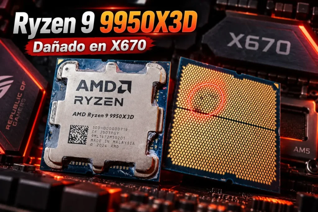 Un Ryzen 9 9950X3D muere al activar un perfil de RAM Un Ryzen 9 9950X3D muere al activar un perfil de RAM
