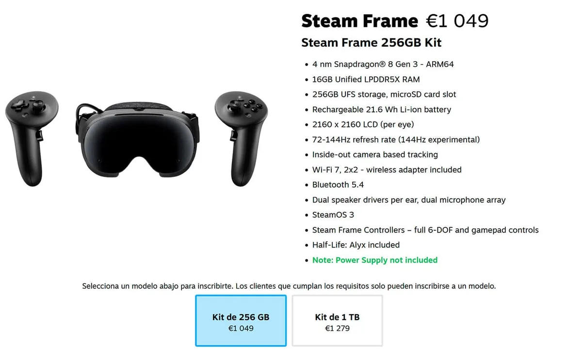 Precio Steam Frame España