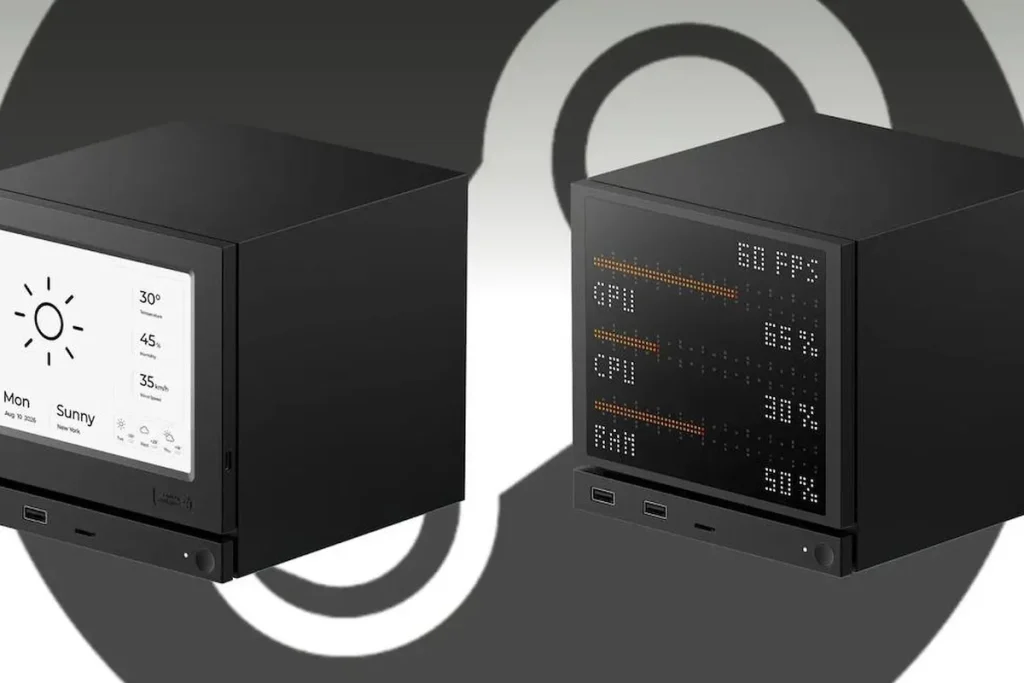 Steam Machine pantalla E-Ink — JSAUX añade una pantalla E-Ink a Steam Machine con 16 días