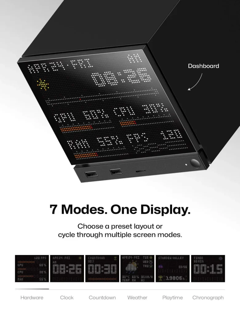 JSAUX gives Steam Machine an E-Ink or RGB front display, priced at $90 to $100