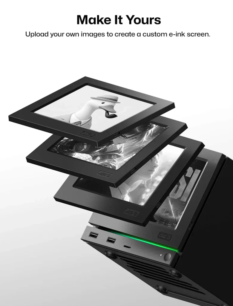 JSAUX gives Steam Machine an E-Ink or RGB front display, priced at $90 to $100